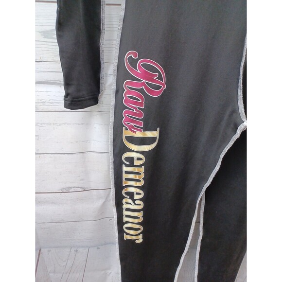 Womens Jumpsuit Black Long Sleeve Stretch Raw Demeanor M - Picture 4 of 9